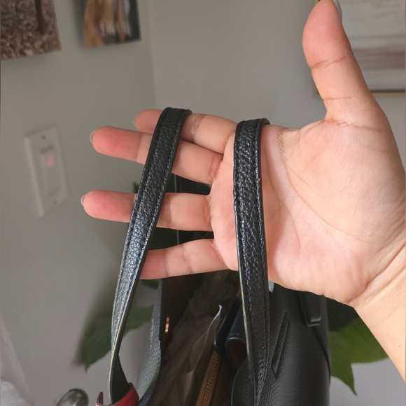 EUC Tory Burch Women's Perry Small Triple Compartment Tote black w red, leather - Picture 7 of 12